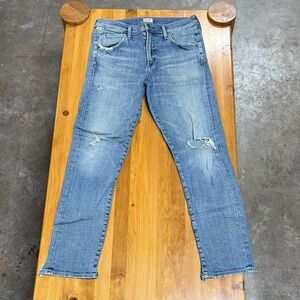 Citizens Of Humanity Light Blue Distressed Principal Girlfriend Jeans
